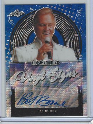 Pat Boone Autograph 2019 Leaf Pop Century Blue Wave Vinyl Signs 19/20 Auto