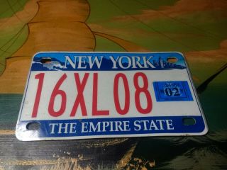 2002 02 York Ny License Plate 16xl08 Motorcycle Registration Sticker 424653