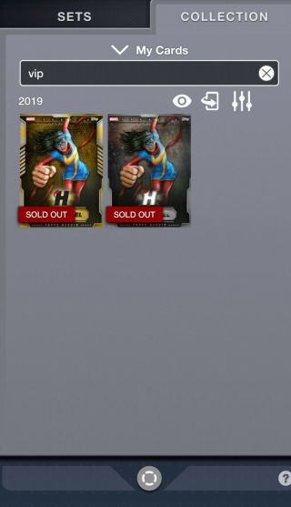 Topps Marvel Collect Digital August Heroic Ms.  Marvel Gold Motion & Silver Vips