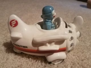 Vintage Frontier Airlines Airplane Piggy Bank Ceramic Collectible Made In Japan