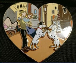 Disney 101 Dalmatians Roger Anita Pongo Perdita Heart Love Le Fantasy Pin