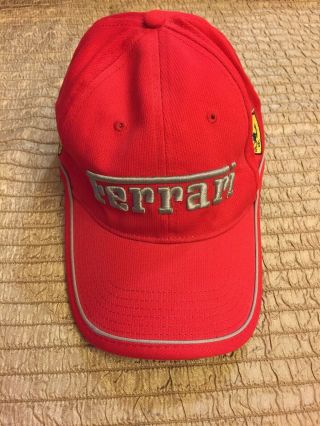 Officially Licenced Ferrari Hat With Adjustable Back Red