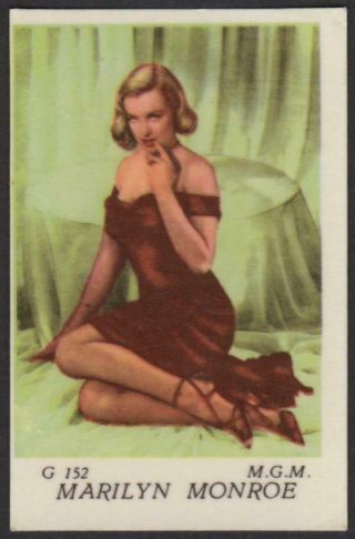 Marilyn Monroe - 1956 Vintage Swedish G Set Movie Star Gum Card G 152
