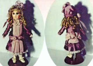 11 " Antique French Millete/bleuette Doll@1880 Long Waist Dress Hat Pattern German