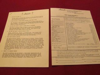 1973 Avanti Ii Order Sheet With Questionaire: Not A Reprint