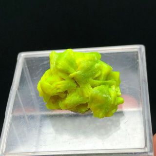 2.  5g Precious Lamellar Green Autunite Crystal On Bedrock Mineral Specimen China