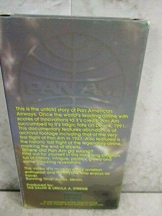 Death Of An American Dream The Pan Am Story VHS Pan American Airlines Video 2