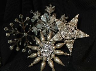 Christmas Ornaments - Set Of Four Snowflake Themed Beauties