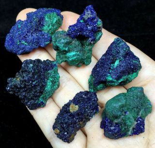 Wow 78g 6 Piece Raw Complete Rare Natural Azurite & Green Malachite Specimen