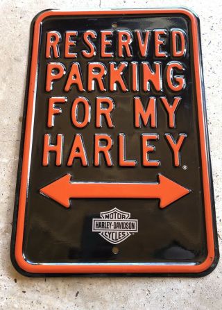 Harley - Davidson Tin Sign,  H - D Embossed Parking For My Harley,  Black 2010991