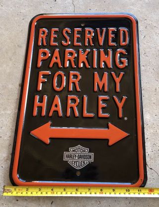 Harley - Davidson Tin Sign,  H - D Embossed Parking For My Harley,  Black 2010991 2