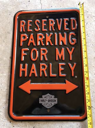 Harley - Davidson Tin Sign,  H - D Embossed Parking For My Harley,  Black 2010991 3