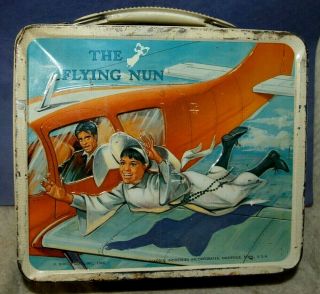 Vintage 1986 Aladdin Metal The Flying Nun Lunch Box Sally Field Made In Usa