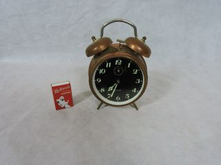 Vintage Alarm Clock Mauthe Made In Germany Brass