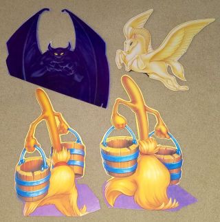 Disney Fantasia Cardboard Display 2 Brooms Chernabog Gold Pegasus Stands Posters