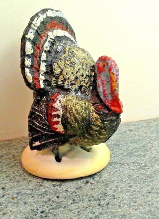 Vintage Miniature Hand Painted Turkey,  Porcelain?,  Composition?