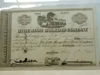 1847little Miami Railway Company - Shares Certificate