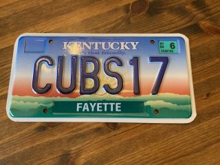 Kentucky State Real License Plate For The Chicago Cubs Fan