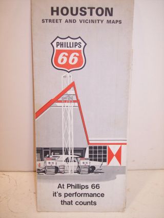 Vintage 1970 Phillips 66 Houston Street And Vicinity Maps