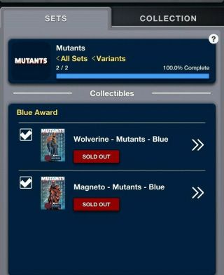 X - Men Mutants Blue Complete Set Of 9 Cards Topps Marvel Collect Digital W/awards