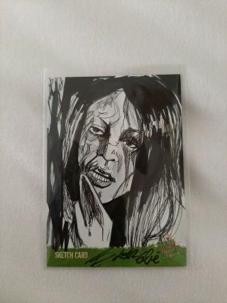 Night Of The Living Dead Sketch Card Drawn By Elfie Lebouleux