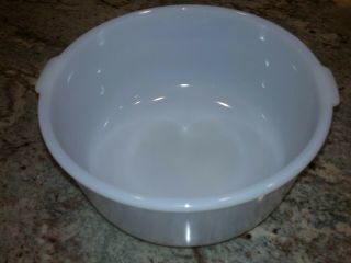 Vintage Glasbake Made For Sunbeam 19cj Large White Mixer Mixing Bowl Milk Glass