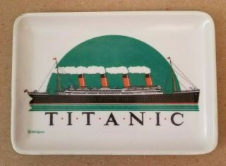 1987 Titanic Snack Plate Rectangle Small Tray 4.  5 " X 6 " Pumpernel Inc Usa Rare