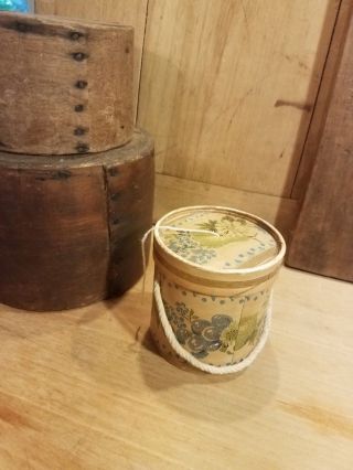 Vintage String Holder Papered Box Type Neat Old Sewing Item - Mid - Later 1900 