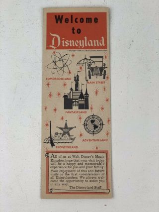 Rare Welcome To Disneyland Map 1958 Souvenir Park Rides Brochure Map Good Cond