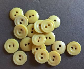 18 Small Vtg Bone - /ivory - Colored Plastic Buttons Midcentury Diminutive Wedding