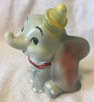 Antique Vintage Marked W.  Disney Dumbo Bank Ceramic Figurine By Leeds Late 1940 