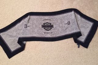 Harley - Davidson Motorcycles Collectable Silk Scarf Gray And Black 56 "
