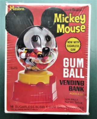 Mickey Mouse Gumball Vending Bank Hasbro 5190 Mib 1968 1974 Walt Disney