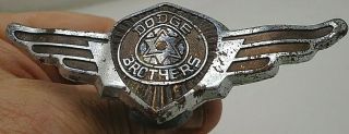 Vintage Dodge Brothers Emblem Winged Hood Ornament Radiator W/bracket