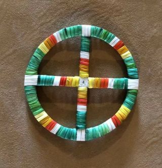Totally Lakota Sioux Porcupine Quilled Medicine Wheel Quilled On Rawhide