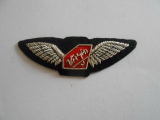 Virgin Atlantic Pilots Wing Bullion Obsolete Flight Crew Airline Insignia