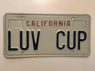 Luv Cup Love Loving Lover Gift California Vanity License Plate Low $3.  99 Ship