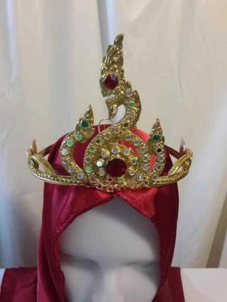 Traditional Thai Dance Headdress Crown Cambodia Princess Tiara Serpent Snake Ram