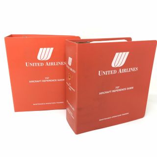 Vintage United Airlines Aircraft Reference Guide 737 Binder 1 & 2
