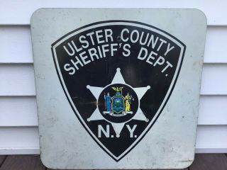 Vintage Old Metal Ulster County York Sheriffs Department Metal Sign