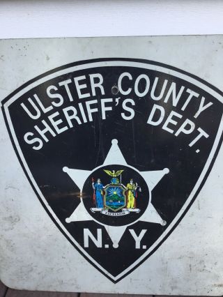 Vintage Old Metal Ulster County York Sheriffs Department Metal Sign 2
