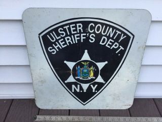 Vintage Old Metal Ulster County York Sheriffs Department Metal Sign 3