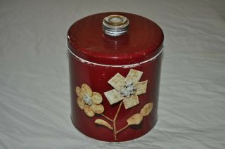 Vintage Blue Magic Red Krispy Kan Tin Canister Container Cracker Usa