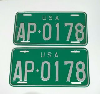 Us Forces In Germany 1966 - 1972 License Plate Ap 0178 Extra Holes Tags