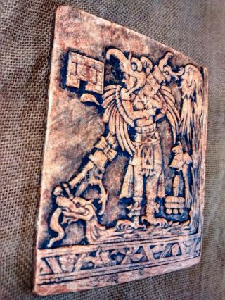 Feathered Serpent Plaque Aztec Mayan Maya Sculpture Pre - Columbian Calendar Art 2