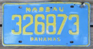 Nassau Bahamas License Plate Blue/yellow Expired 1997 Series - 326873