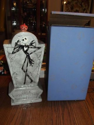Nightmare Before Christmas Jack Skellington Cookie Jar W/box Tombstone
