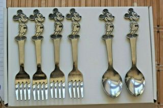 Vintage Walt Disney Mickey Mouse Spoons & Forks By Bonny - 4 Forks - 2 Spoons