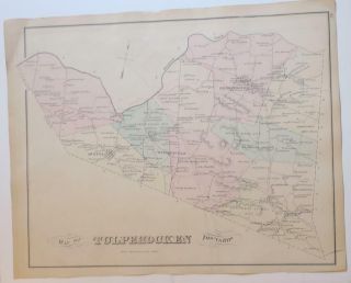 Orig 1876 Hand - Colored Map Of Tulpehocken Township,  Berks County,  Pa,  Swatara Creek
