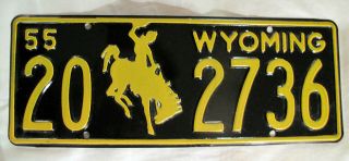 Rare Vintage 1955 Wyoming License Plate 7 Days Only